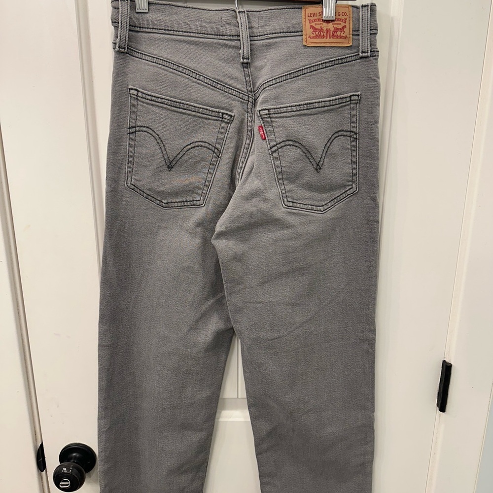 Levi's Ribcage Straight Ankle Jeans Washed Gray Size 27 - Picture 6 of 9